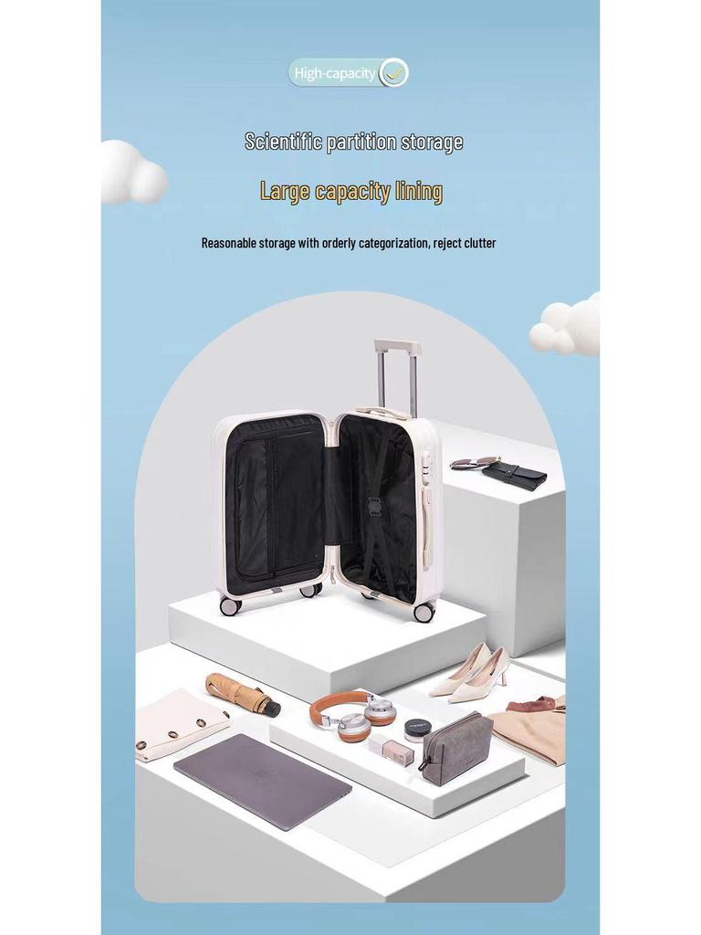 Solidna koreańska walizka na kółkach: Stylowa, Wytrzymała Walizka Podróżna dla Studentów i Kobiet z Zamkiem Szyfrowym, Opcja Skórzana Dostępna dla Mężczyzn.