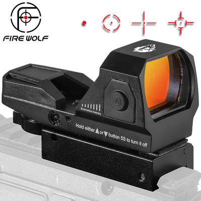 FIRE WOLF 1X22X33 Reflex Sight 4 Reflex Sight 4 Crosshair Red Dot Sight Optical Switch for 20mm Rail Mount Tactical Socpe