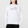 Puma Logo Printed Crew Neck Pullover Long Sleeve Sweatshirt Women Sweatshirt White 670945-02