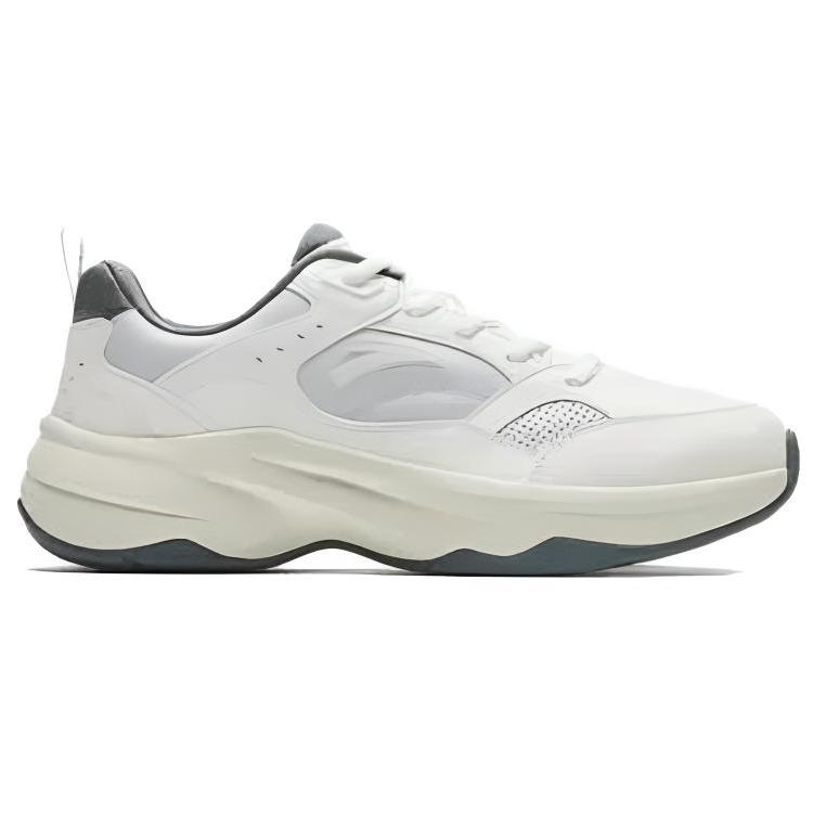 Anta Ace 2.0 Simple Comfortable Lightweight Increased Height Low Top Casual Shoes Women Sneaker White Gray 922538802-2