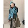 Pit Strip Loose Half-open Neck Pullover Sweater Women's Candy Color Autumn Lazy Wind Versatile Hooded Pullover Sweater