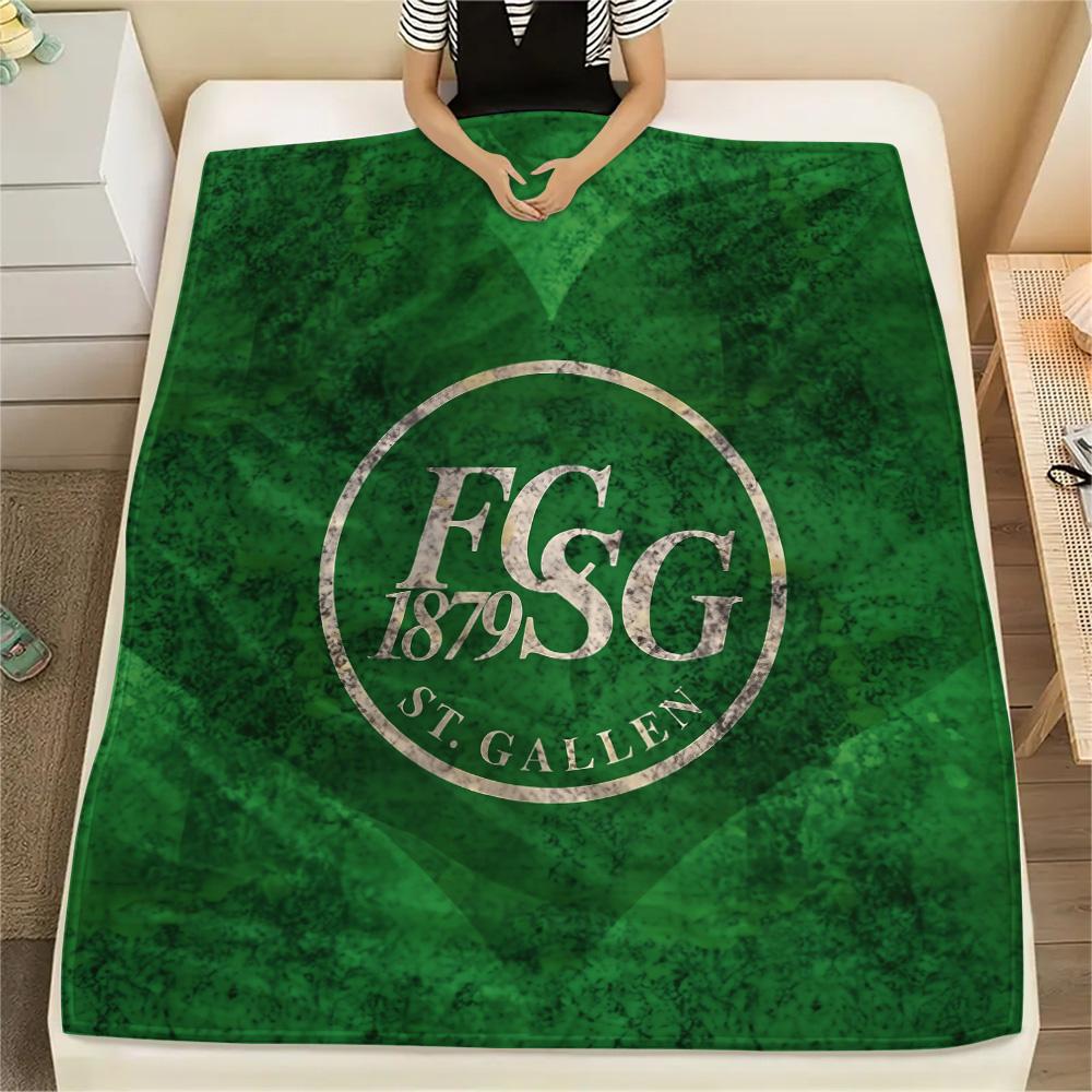 St. Gallen Voetbalclub Print Flanellen Deken, Hoge Kwaliteit Comfortabel voor Alle Seizoenen, Woondecoratie, Warmte en Comfort