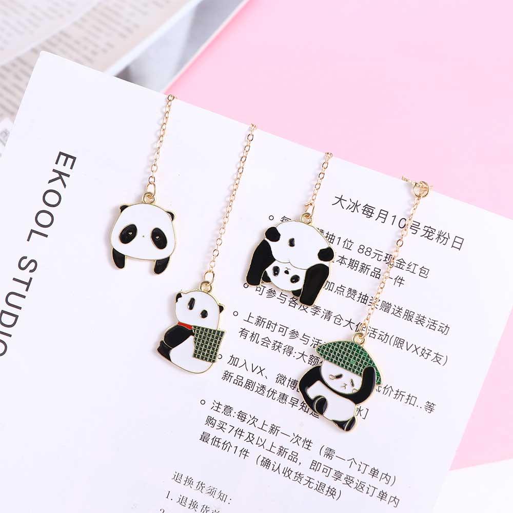 Stránky pro čtenáře Studentská čtenářská záložka Přívěsek panda Kancelářská sponka Kovová záložka Záložka panda