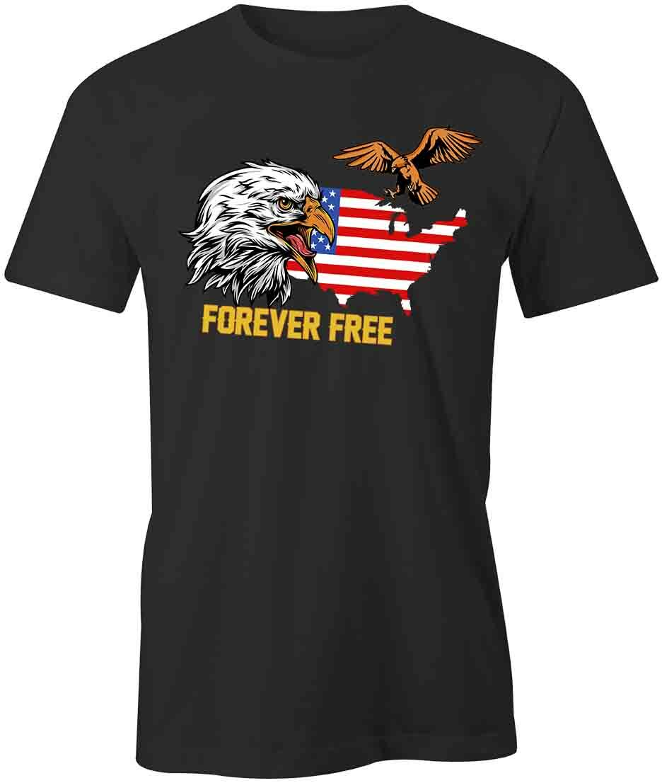 4EVER FREE FLAG EAGLE TShirt Tee Short-Sleeved Cotton CLOTHING PATRIOTIC S1BCA34 S