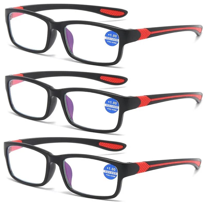 3PCS Neutral Fashion Presbyopia Glasses Classic Full Frame Anti Blue Light HD Reading Glasses TO +4 0