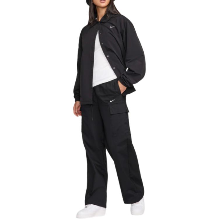 Nike Logo Embroidered Elastic Fit Loose Cargo Pants Women Pants Black FV7643-010
