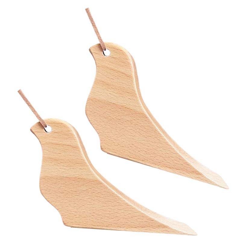 

2pcs Wood Door Stops Bird Shape Wedge Wood Door Stoppers Child Safety Door Stop for Bedrooms Living room Offices 1