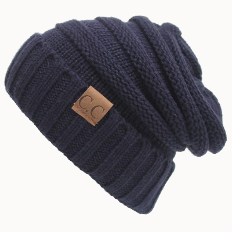 Warm Winter Knitted Beanie Soft Acrylic Fabric Cozy Dome Hat For Cold Weather