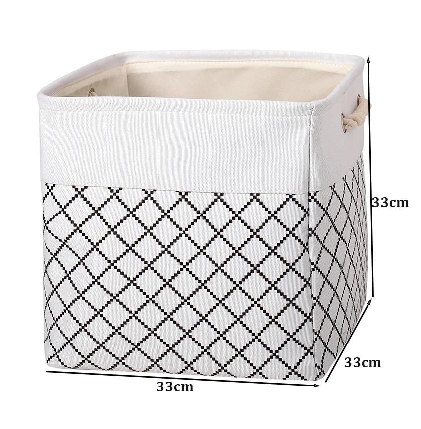 Cotton Linen Fabric Storage Box Cube Storage Bins Cloth Baskets for Shelf Storage Baskets Gift Empty Toy Baskets for Kids