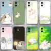 Cute Cartoon Rabbit Phone Case For iPhone 17,16,15,14,13,12,11 Plus,Pro Max,XS,X,XR,SE,Mini,8,7,Soft Silicone Black Cover