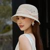 New Sun Hat Women's Summer Sun Protection Hat Breathable Crimped Basin Hat Light Luxury Ribbon Bow Bucket Hat