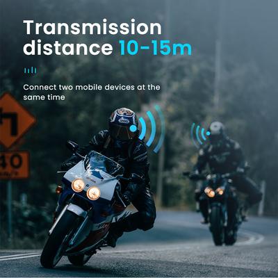 BT-12 Motorcycle Helmet Headset Bluetooth 5.0 Wireless Free-Hands Call Headphones Waterproof Walkie Talkie with 2000Mha Battery
