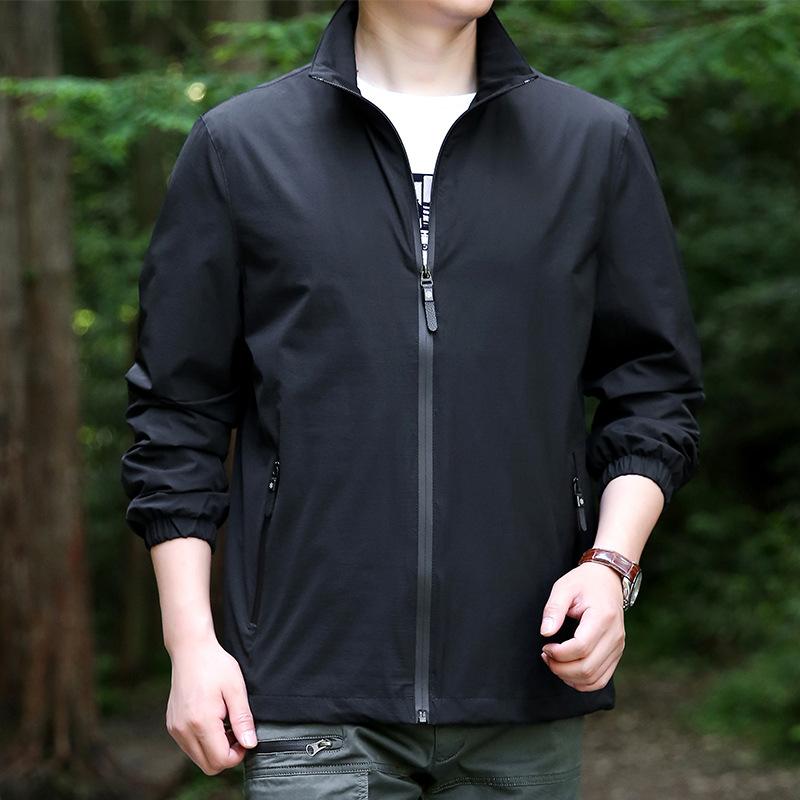 Autumn and Winter Men's Jacket Outdoor Windproof Casual Breathable Comfortable Simple Fashion Solid Color Trench Coat