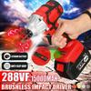 800N.M 288VF Max Brushless Impact Wrench 15000mAh Li-ion Battery Brushless Motor Electric Wrench Power Tool With Charger Sleeve+Charger