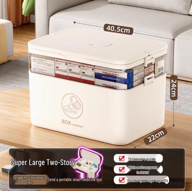 Tragbare Mehrschichtige Medikamentenbox: Haushalt Notfall Erste Hilfe Aufbewahrungsset