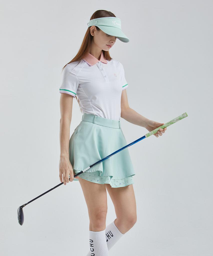 CHUCUCHU Pastel Double Flare Skirt (Light Green) Cbfss-Sk001W