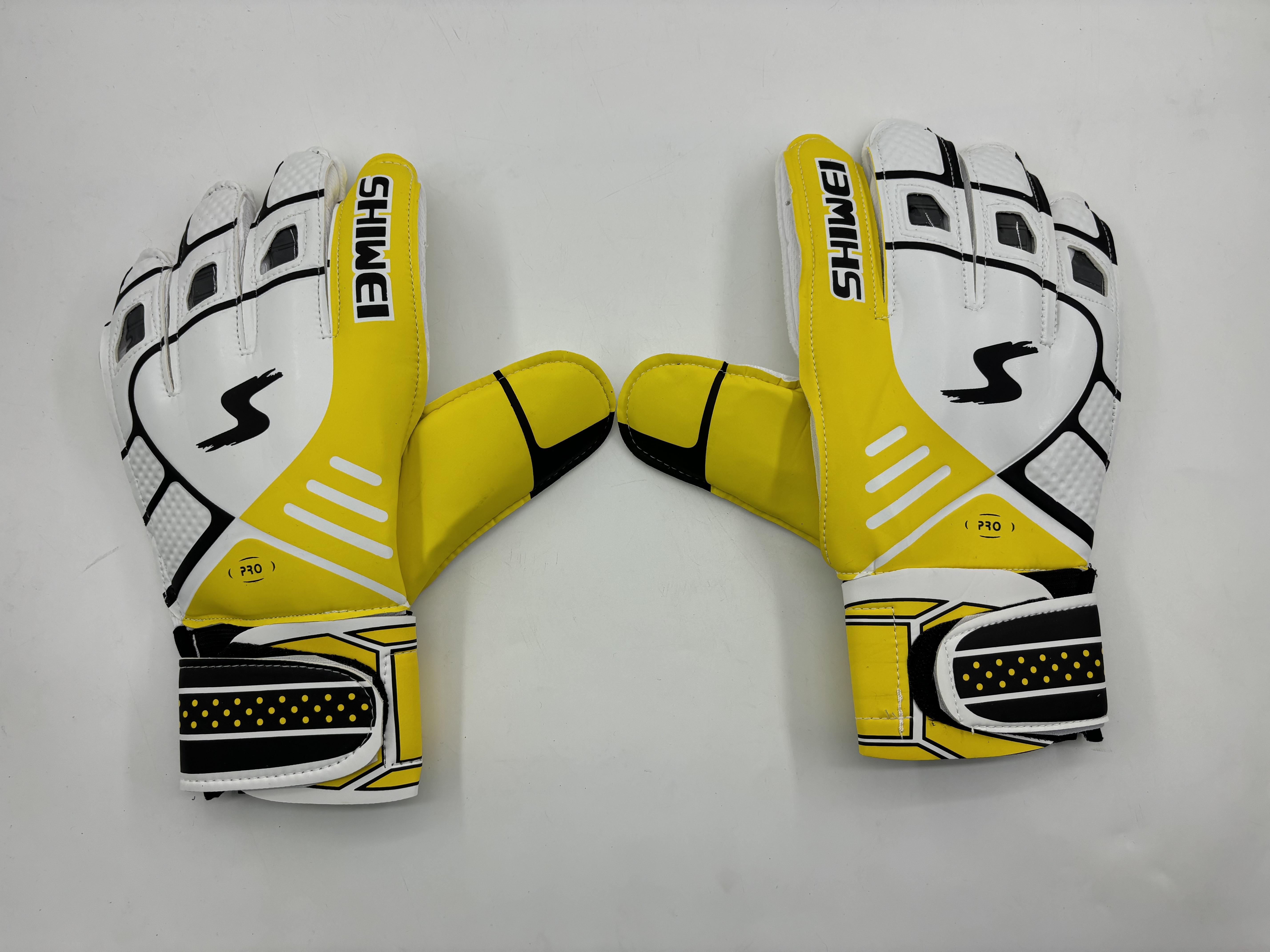 High Quality Professional Goalkeeper Gloves Finger Protection Football Gloves Guantes De Portero Latex Strong Grip Match Soccer M жёлтый