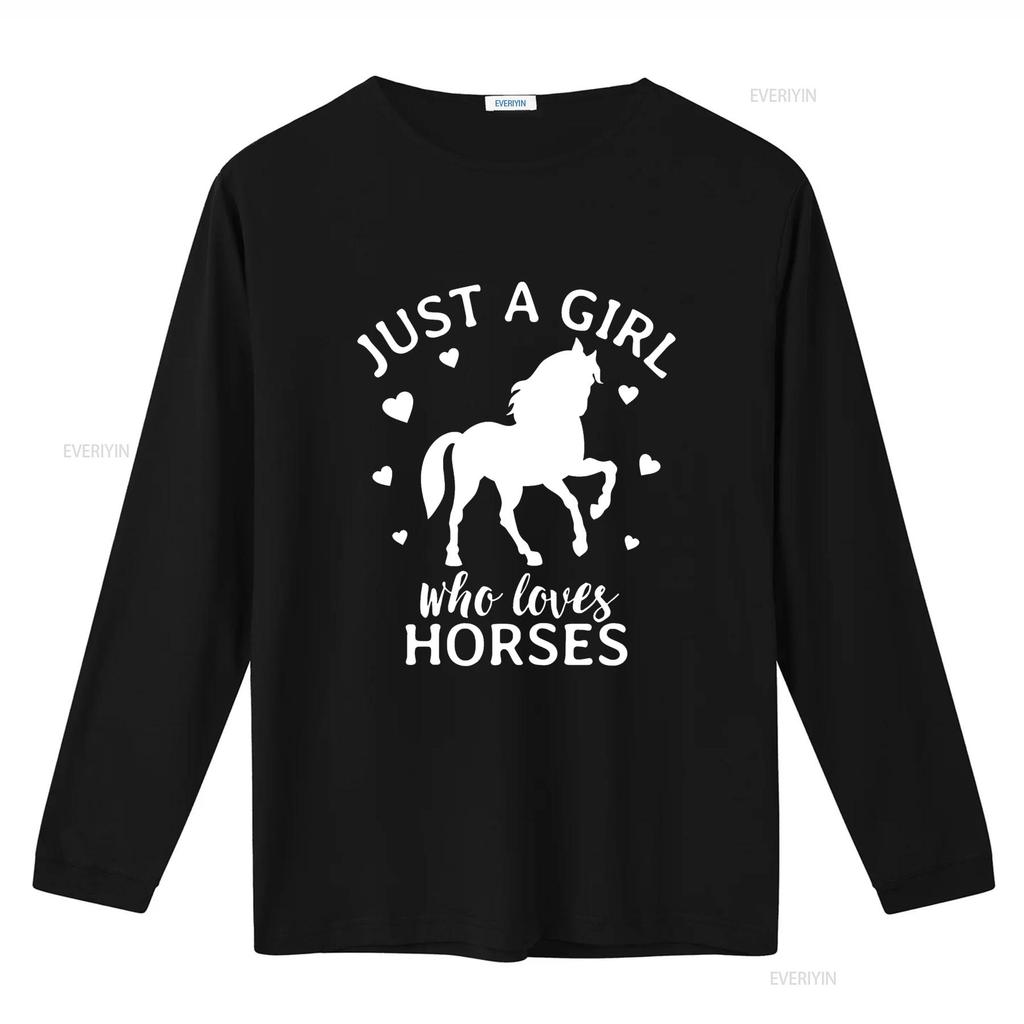 Just A Girl Who Loves Horses Cowgirl Horse Riding T Shirt vintage Washed homme graphic Casual Stylish Versatile streetwear Soft