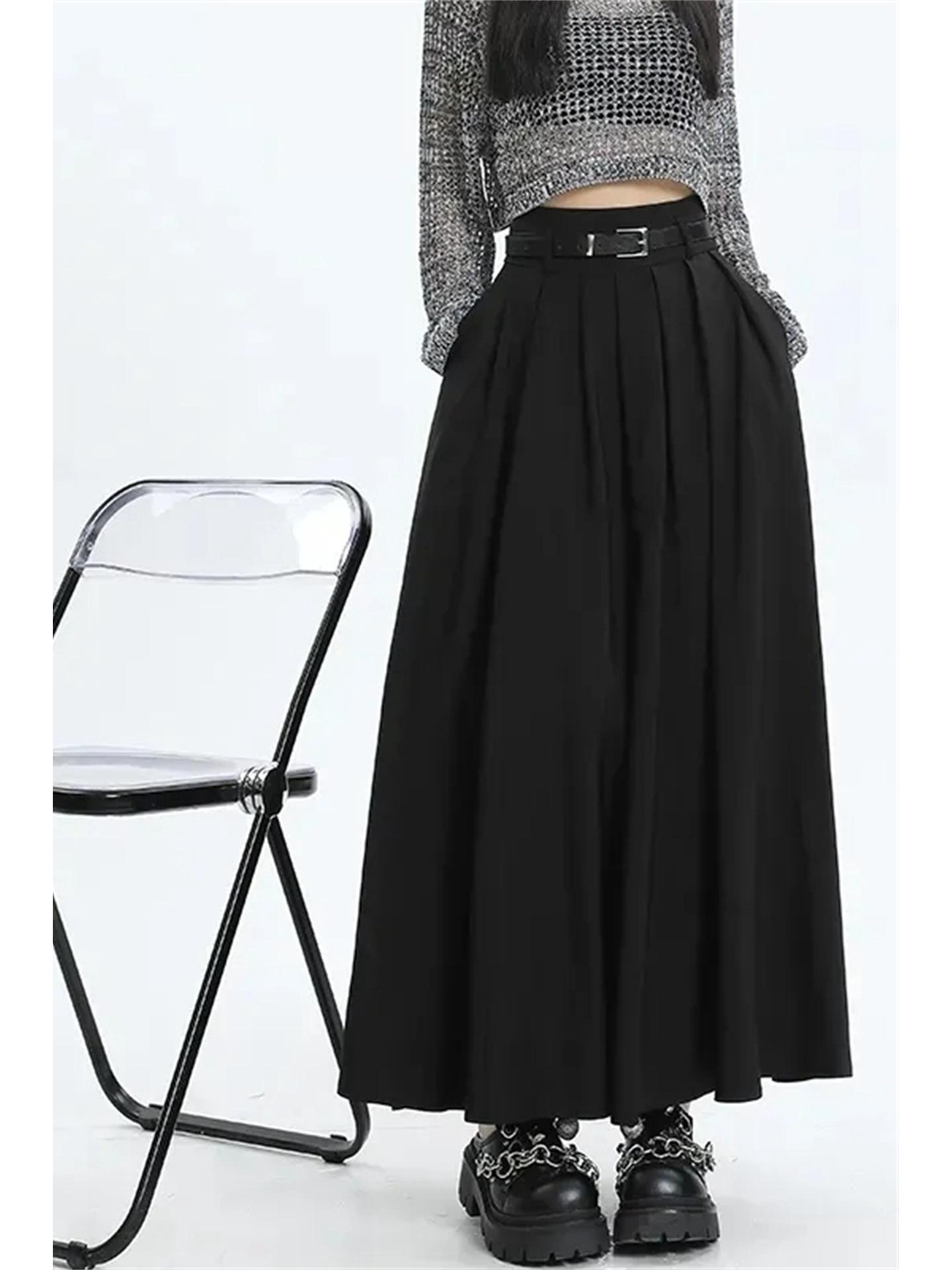 

Женская серая плиссированная юбка-миди А-силуэта с высокой талией S