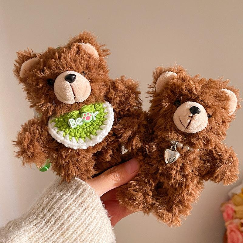 Cute Teddy Bear Plush Keychain Bag Charm Car Hanging Decor Cartoon Bear Doll Toy
