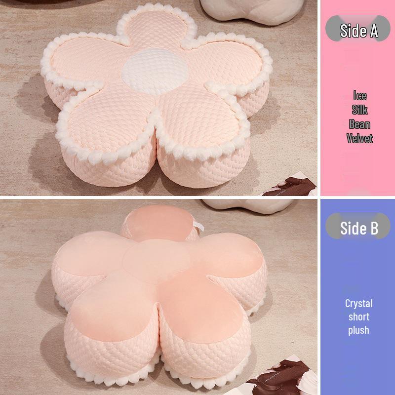 Ins-Style Eisseide Samt Blumen Pouf & Sitzkissen