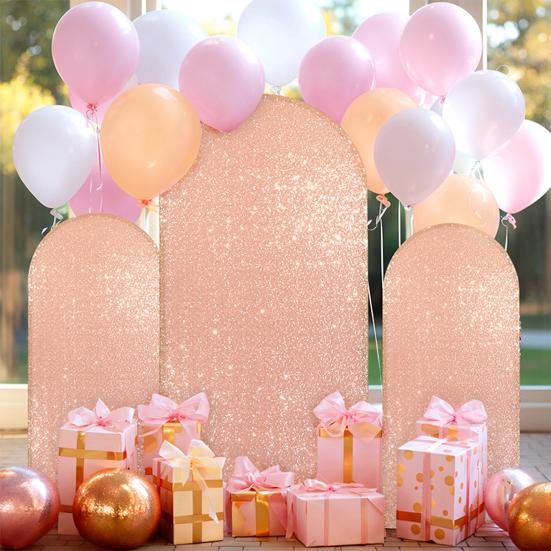

Yousheng Sequin Wedding Arch Stand Cover Glitter Arch Backdrop Cover Round Top Party Backdrop Arch Stand with Cover Birthday Decoration