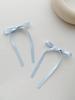 6 pieces music festival solid-colored bow hair clips for women's wedding jewelry, simple and sweet hair accessories