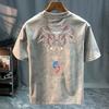Top trendy girocollo, T-shirt da uomo alla moda e versatili, maniche corte stampate morbide per coppie cotone