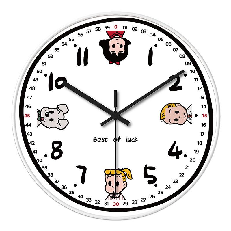 Plastic wall clock living room advanced sense children's simple cartoon silent modern clock batch clock wall hanging