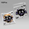 100Pcs Self-adhesive Trick or Treat Bags Plastic Candy Cookie Bags Halloween Candy Bags  for Home