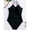 Neuer Mesh Sexy Einfarbiger Schlankmachender Bikini Lagerware Großhandel