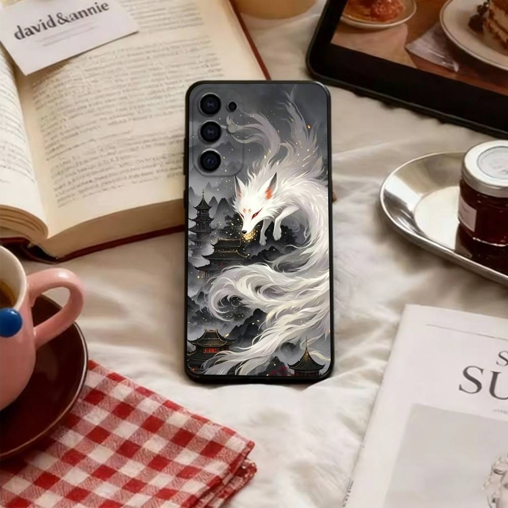 Fairy fox Phone Case For Samsung S25,S24,S21,S22,S23,S30,Ultra,S20,Plus,Fe,Lite,Note,10,Soft Black Cover