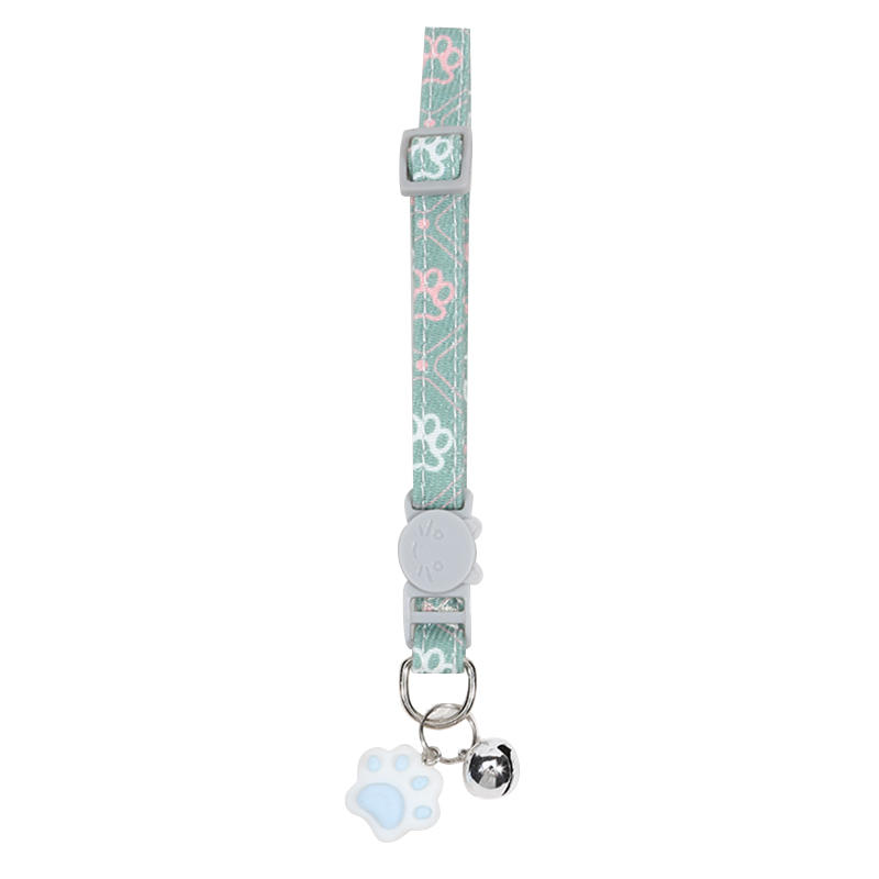 Pretty Neck Pet Collar with Bell for Small Dogs Puppy Kitten Stuff Things Accessories Adjustable Footprint Cat Breakaway Collar