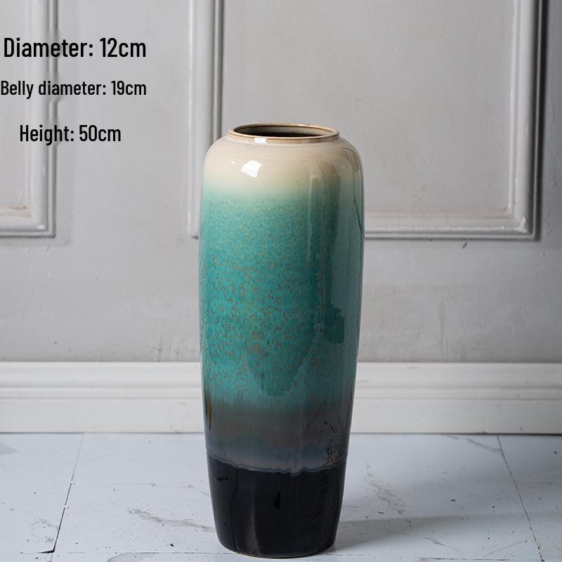 Ceramic Floor Vase for Living Room Dried Flower Arrangement - New Chinese Style Home Decor