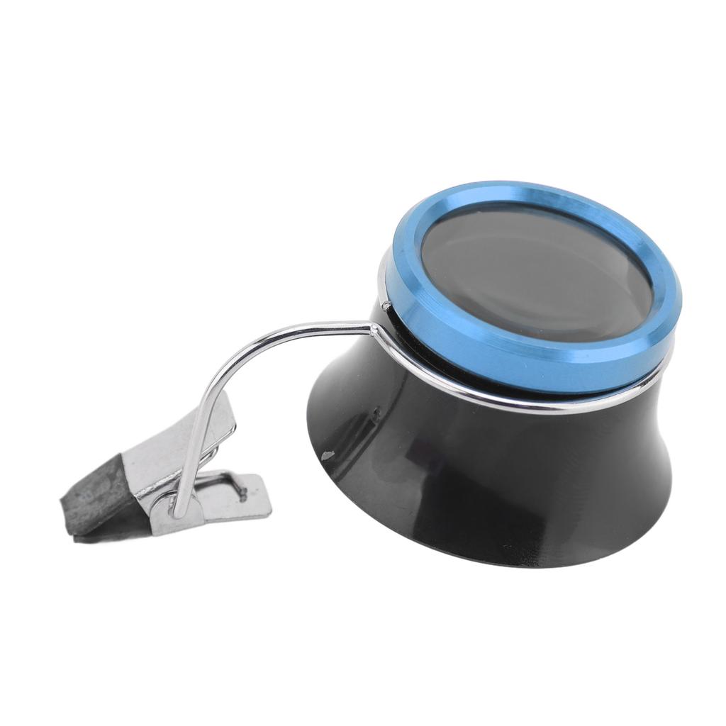 10X Jewelry Loupe Magnifier Repair Tool Portable Aluminum Alloy Jewelry Eye Loupe Pocket Magnifying Glass Blue