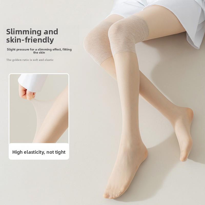 Spring, Autumn and Winter Knee Protection, Air-conditioned Silk Stockings, Long Stockings, Anti-snagging Silk Spliced Over-the-knee Stockings