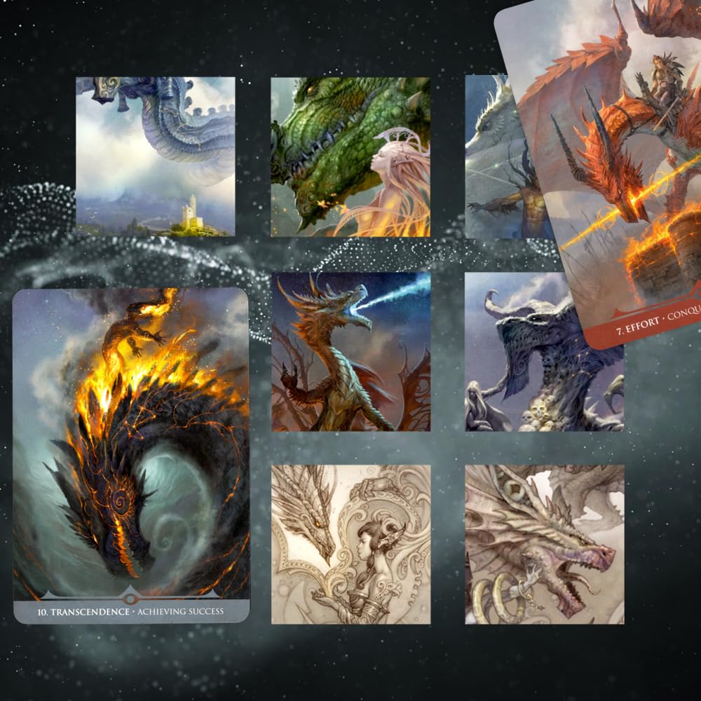 Stardragons Oracle autentické Lo Scarabeo Dračí štěstí Zvěrokruh originální vícejazyčné věštecké karty, sada 33 karet, karty, Drak, Věštění, Znamení,