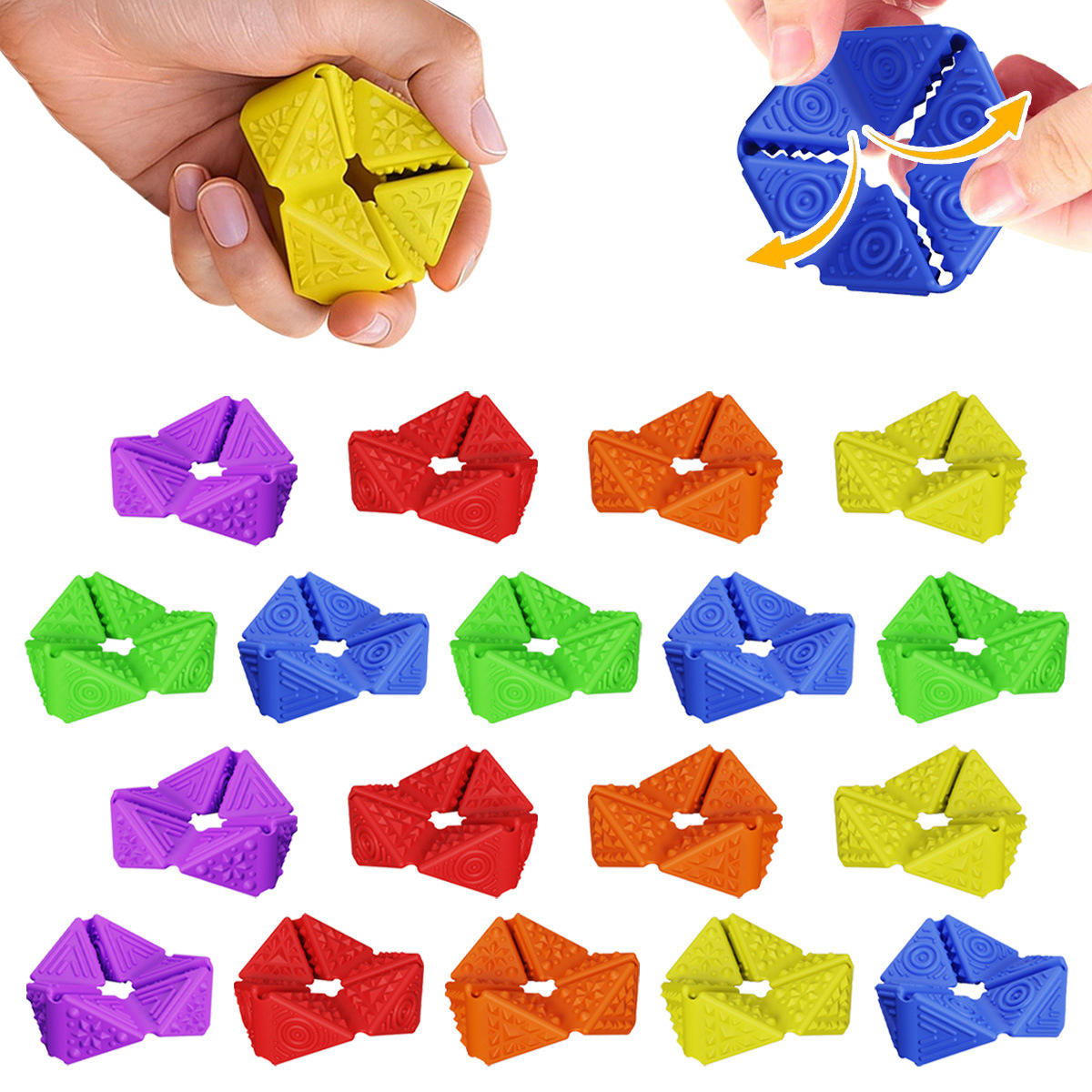 Silikon Flip Textur Fidget Spielzeug ADHS Autismus Besondere Bedürfnisse Sensorisches Handspielzeug Leise Tasche Stressabbau Beruhigend Fokus Schreibtischspielzeug blue