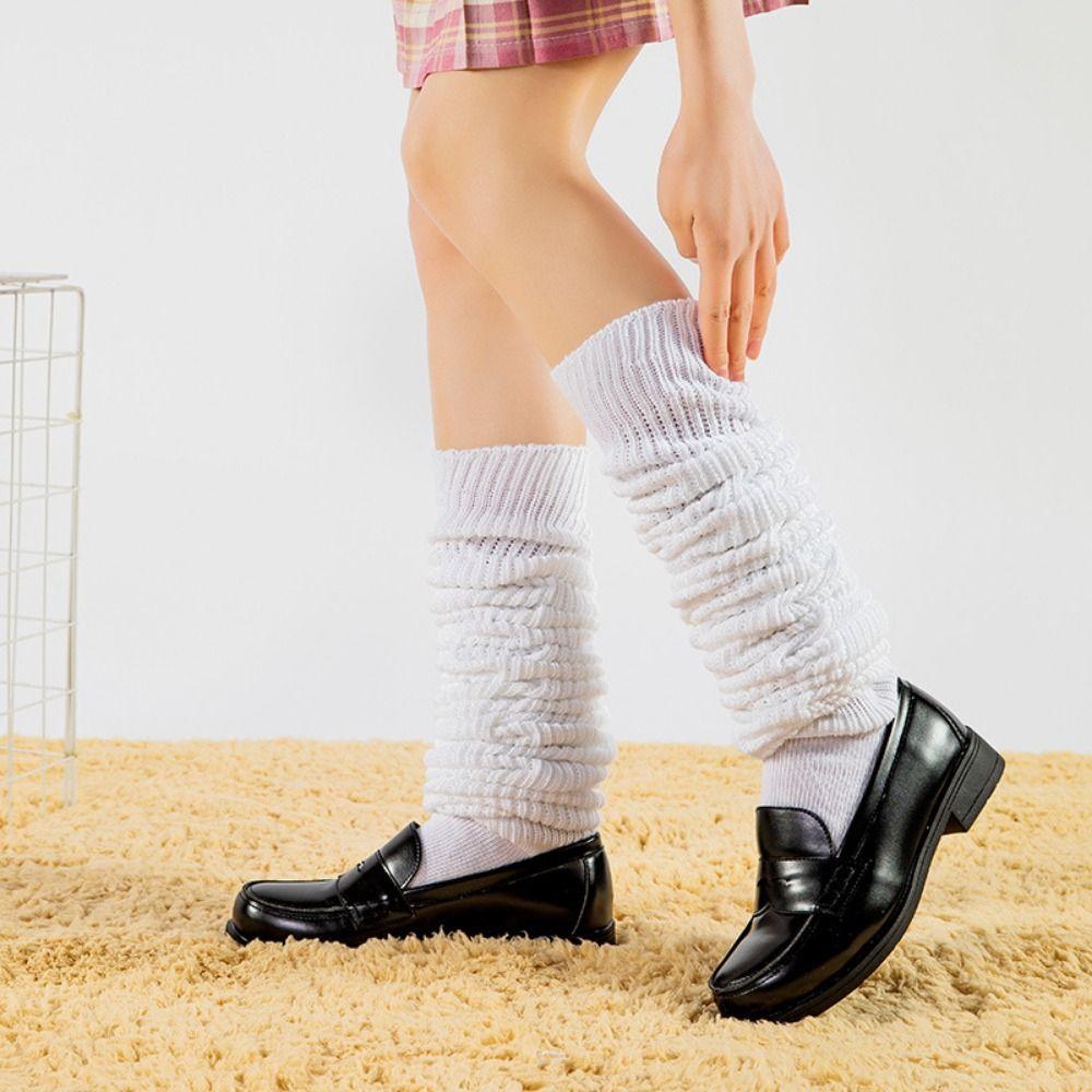 Casual Women Leg Warmers Lolita Knitted Foot Cover Fashion White Loose Socks  Cosplay Socks