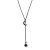 European Baroque Moon & Star Pendant Necklace - Simple Alloy Collarbone Chain Jewelry
