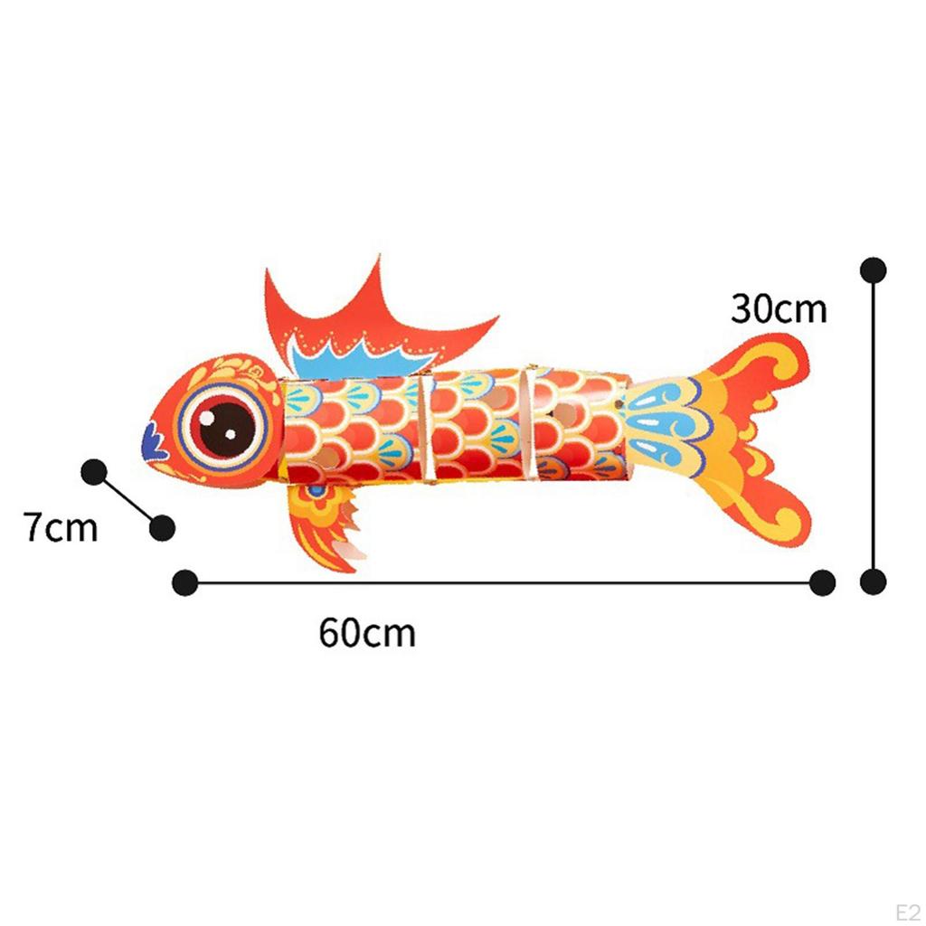 Handheld Koi Fish Lantern DIY Making Material for Chinese Year Mid Autumn Decoration