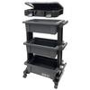 Tool Cart & Parts Storage Set, 3-Tier, Box-Type, 30kg Load Capacity, Compact, Dimensions: W490 X D295 X H785mm, with Casters, Made In Japan, STW-