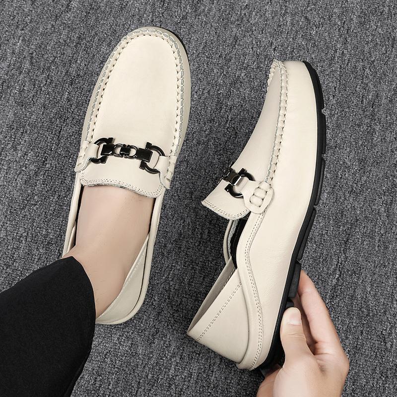 39-46 Fashion Men's Casual Slip On Leather Shoes Loafers Moccasins Flat Driving Shoes