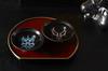 In Marumo Takagi Ceramic Warm Kurohira Sake Pair Set Color Changes with Temperature Kabuki Nihonkuma Kugeara Japan Souvenir Gift Present Gift