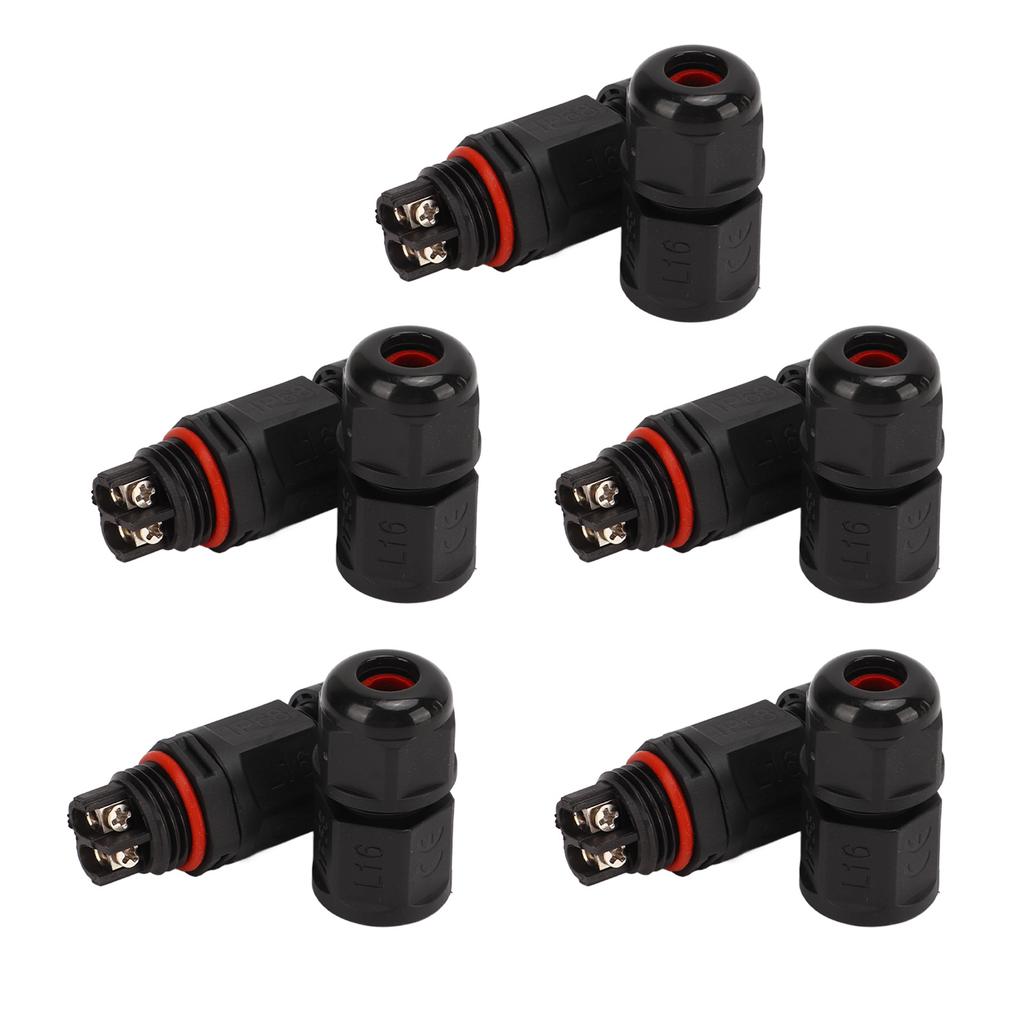 5 Pcs Waterproof Aviation Connector 380V IP68 Waterproof Screw Crimping Electrical Connector for Industrial Equipment