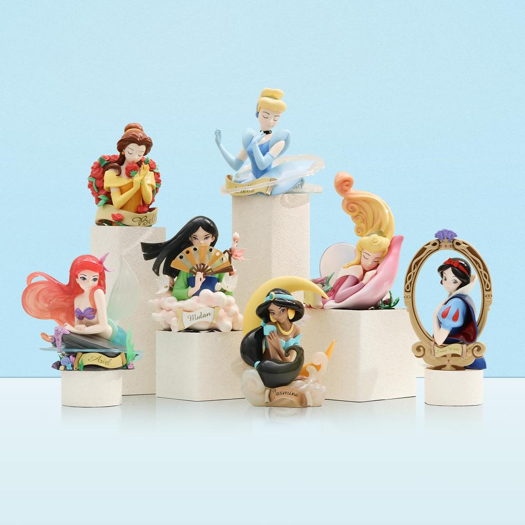 52TOYS DISNEY PRINCESS Art Gallery Series Blind Box Trading Figure Collection Figur bemalt Gacha Gacha Desktop-Dekoration Puppenspielzeug Perfekt für
