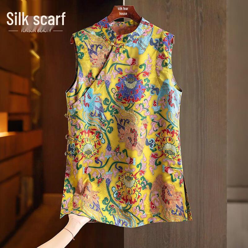 Women s New Chinese Style Jacquard Sleeveless Blouse M