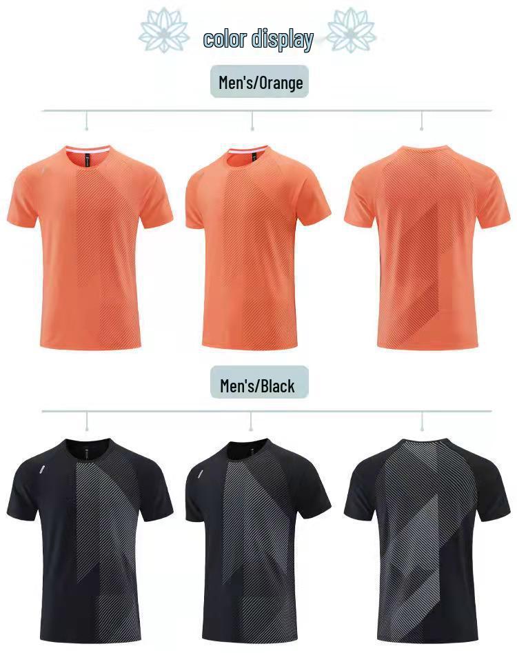 Men's Quick Dry Loose Fit Short Sleeve Sports T-shirt - Casual European American Fashion Fitness Top