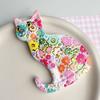 3D Sitting Cat Refrigerator Magnet Embossed Geometric Colorful Kitten Fridge Magnet Home Kitchen Cabinet Locker Whiteboard Decoration