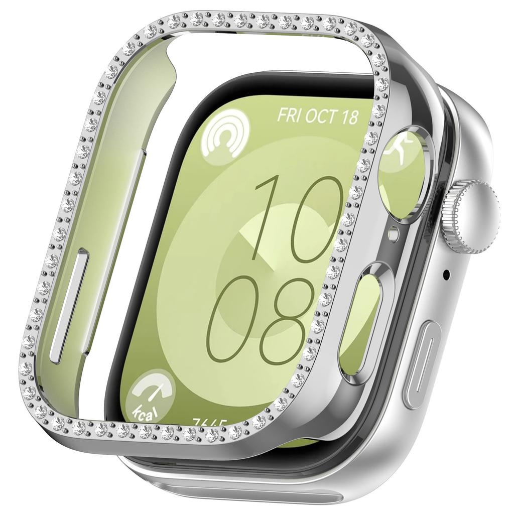 Bling PC Полый Защитный Чехол для Huawei Watch Fit 3 с Кристаллами Бриллиантов, Жесткая Крышка, fit3 Защитная Оболочка для Часов, Модный Бампер